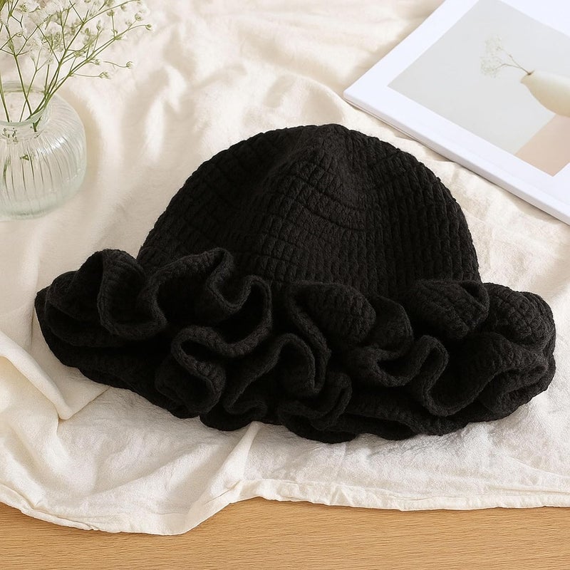 Ahouws Crochet Bucket Hat Women Trendy Knit Floppy Cap Cute Boho Handmade Beanies Outdoor Boho Travel Fishing Hat - Image 4